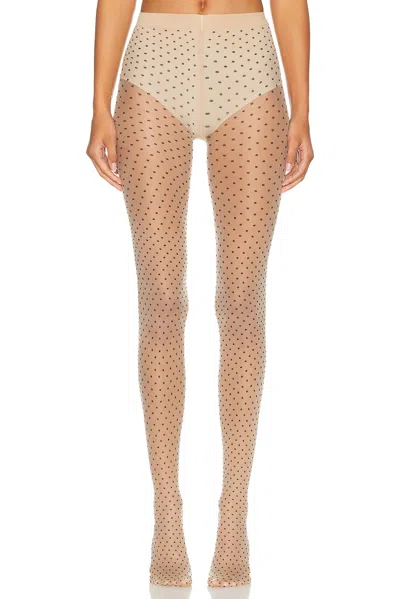 Wolford Multicolored Dot Tights In Neutral