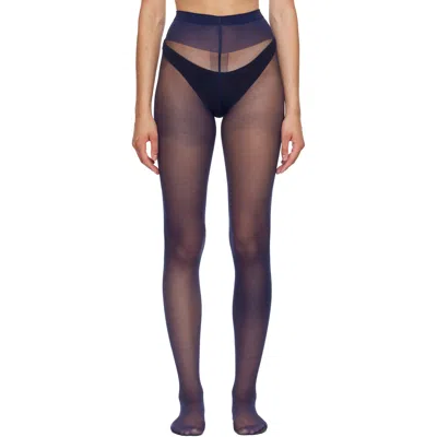 Wolford Navy Individual 20 Tights In 5452 - Navy