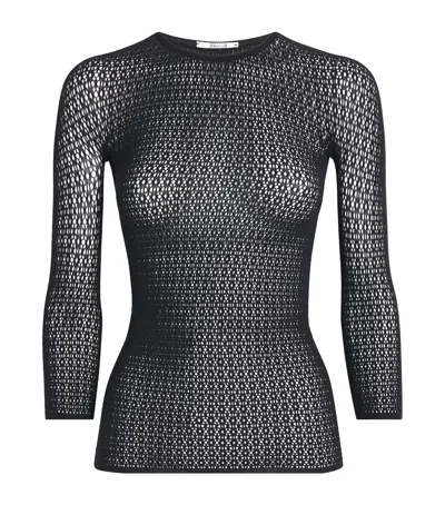 Wolford Net Daisy Top In Black