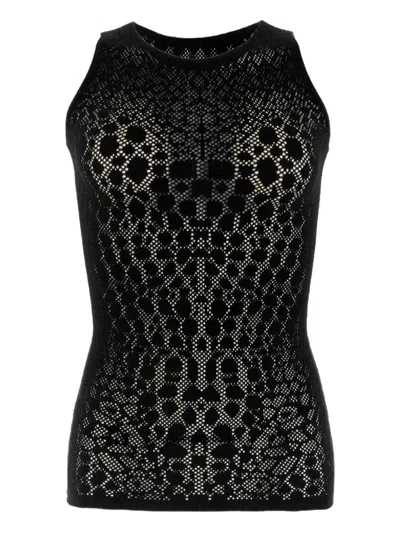 Wolford Net-pattern Sleeveless Top In Black