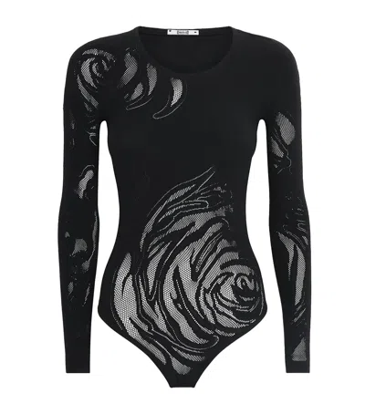 Wolford Net Rose Bodysuit In Black