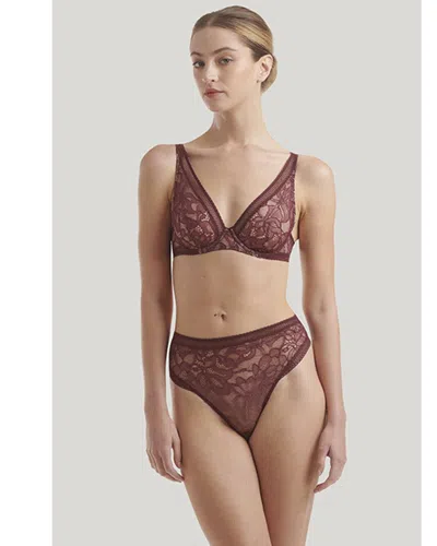 Wolford Nets & Roses Full Cup Bra In Burgundy