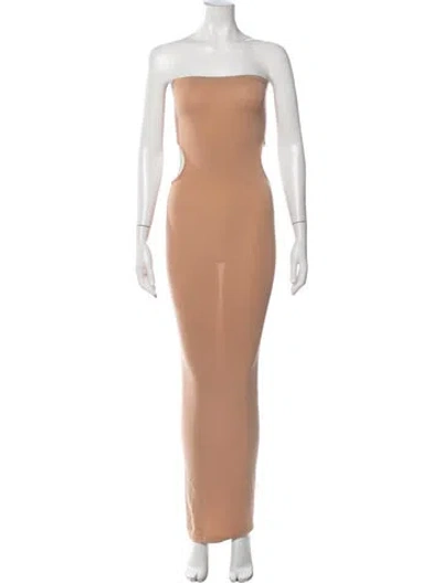 Pre-owned Wolford Nylon Long Dress In Neutrals