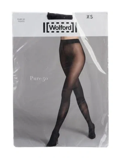 Pre-owned Wolford Nylon Stockings  W/tags In Black