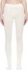 Wolford Off-white Velvet De Luxe 66 Tights In White