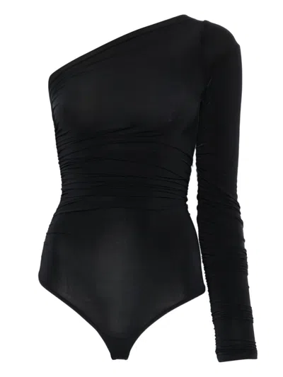 Wolford One-shoulder Bodysuit In Black