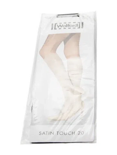Pre-owned Wolford Pair Of Satin Touch 20 Hosiery W/tags In Black