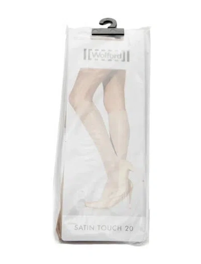 Pre-owned Wolford Pair Of Satin Touch 20 Hosiery W/tags In Neutral
