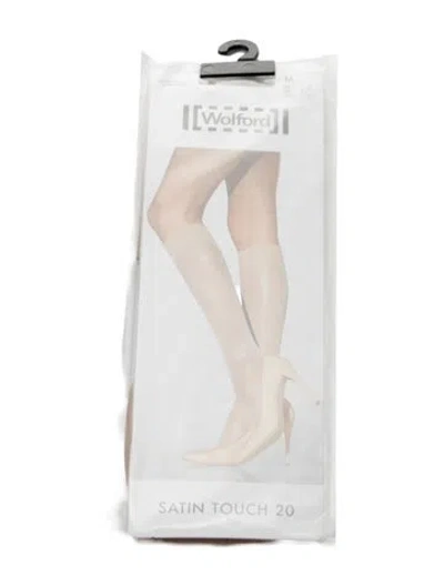 Pre-owned Wolford Pair Of Satin Touch 20 Hosiery W/tags In Neutral