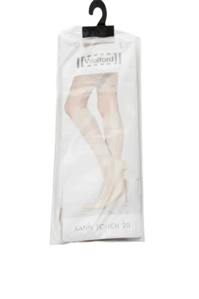 Pre-owned Wolford Pair Of Satin Touch 20 Hosiery W/tags In Neutral