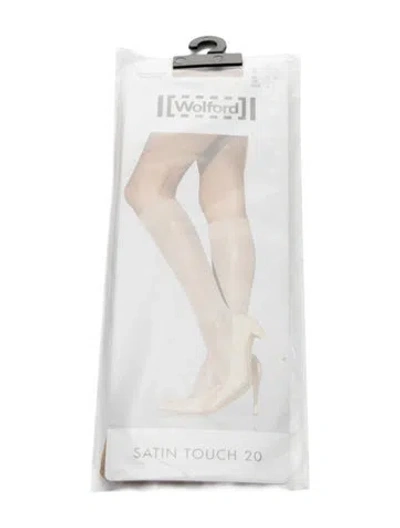 Pre-owned Wolford Pair Of Satin Touch 20 Hosiery W/tags In Neutral