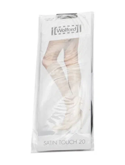 Pre-owned Wolford Pair Of Satin Touch 20 Hosiery W/tags In Neutral