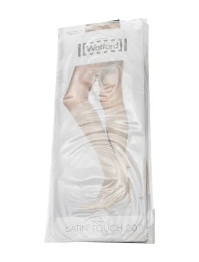 Pre-owned Wolford Pair Of Satin Touch 20 Hosiery W/tags In Neutral