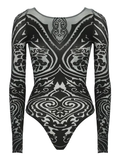 Wolford Paisley Tattoo Body In Black
