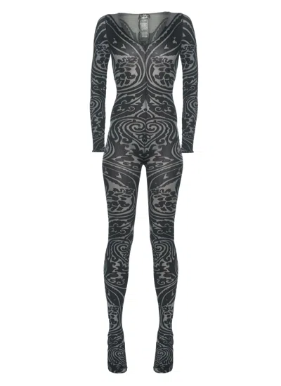 Wolford Paisley Tattoo Bodysuit In Black