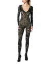 Wolford X Etro Tattoo Circular-knit Catsuit In Grey/black