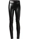 Wolford Shiny Leggings With Elastic Waistband And Seam Detailing In Black