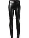 Wolford Shiny Leggings With Elastic Waistband And Seam Detailing In Black