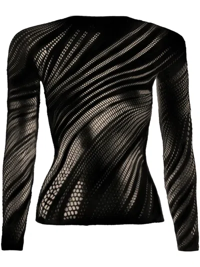 Wolford Perforated T-shirt In Black