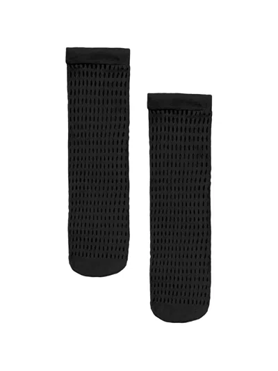 Wolford Perforated-knit Seamless Socks In Black