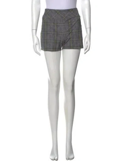 Pre-owned Wolford Plaid Print Mini Shorts In Black