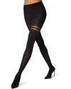 Wolford Punch Opaque Tights Women Black Perforated Detail 50 Genier Buu412 In Black
