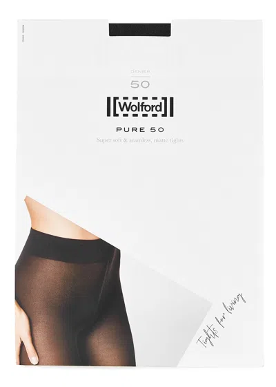 Wolford Pure 50 Denier Tights In Navy