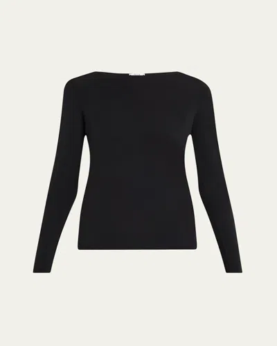 Wolford Pure Bateau-neck Jersey Top In Black