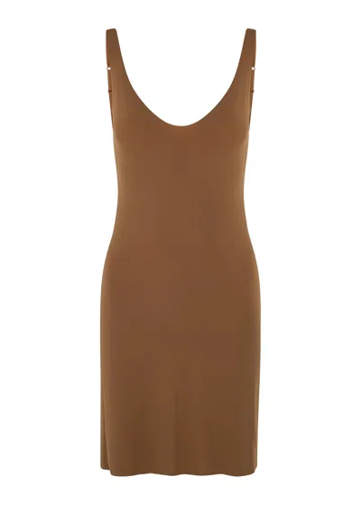 Wolford Pure Brown Seamless-finish Slip