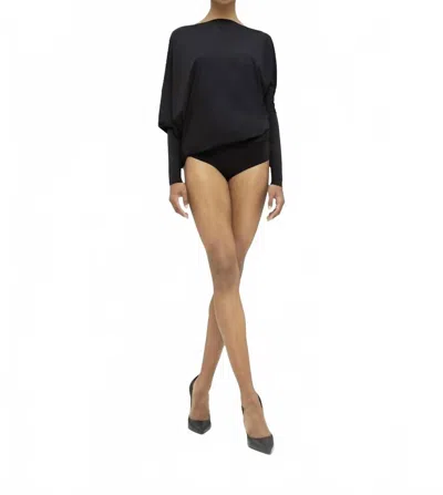 Wolford Pure Draped Bodysuit In Black