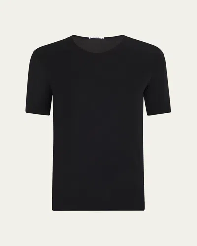 Wolford Pure Jersey Short-sleeve Crewneck Top In Black