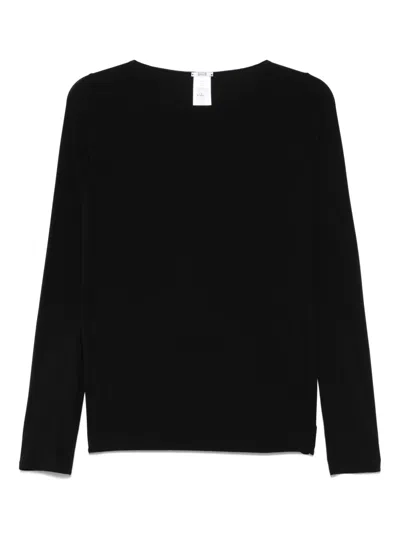 Wolford Timeless Longsleeves Round Neck Top In Black
