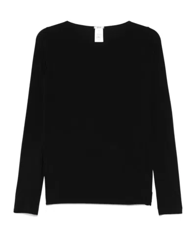 Wolford Velvet Sensation Long-sleeve T-shirt In 7005 Black