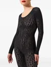 Wolford Python-pattern Long-sleeve Jumpsuit In Black