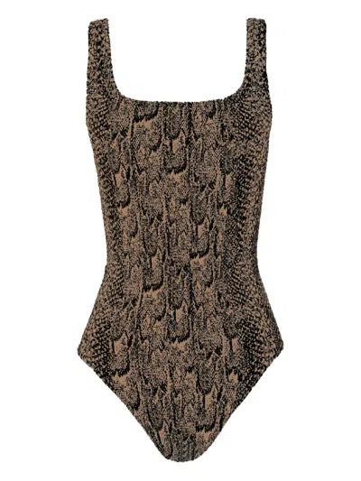 Wolford Python-print Bodysuit In Animal Print