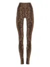 Wolford Python-print Leggings In Brown