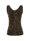 Wolford Python-print Tank Top In Brown