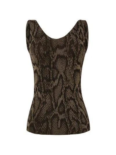 Wolford Python-print Tank Top In Brown