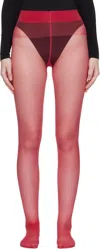 Wolford Red Satin Touch 20 Tights In Red