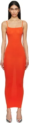 Wolford Red Strap Fatal Maxi Dress In 3229 Chili
