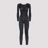 Wolford Python-pattern Long-sleeve Jumpsuit In Black