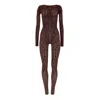 Wolford Python-pattern Long-sleeve Jumpsuit In Multi