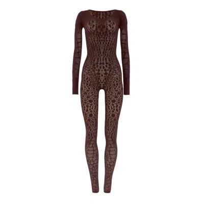 Wolford Reptile Net Jumpsuit In Multi