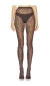 Wolford Reptile Net Tights In Brown