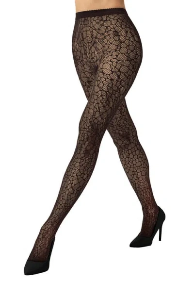 Wolford Reptile Net Tights In Black