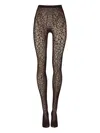 Wolford Reptile-pattern Net Tights In Black