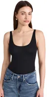 WOLFORD RIBBED BODYSUIT BLACK