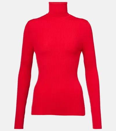 Wolford Ribbed-knit Turtleneck In Red