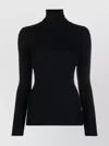 Wolford Ribbed Turtleneck Sweater In Virgin Wool In Black