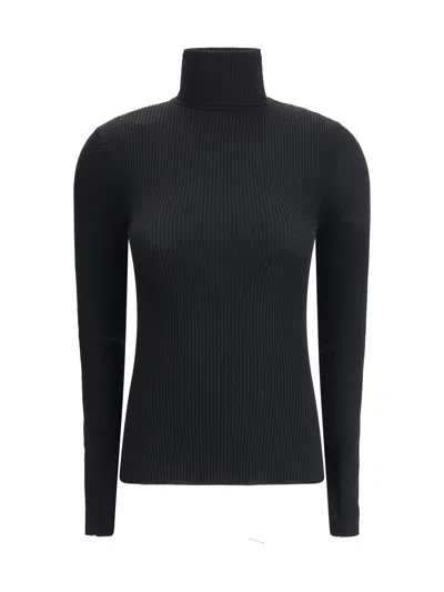 Wolford Ribbed Wool Turtleneck Sweater In Black